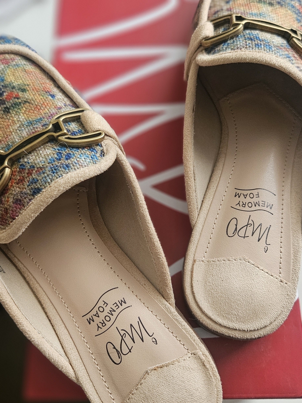 Impo  "Blakely" Slip-On Mules with Multicolor Woven Vamp 6.5